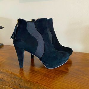 Adrienne Vittadini Suede High Heel Booties